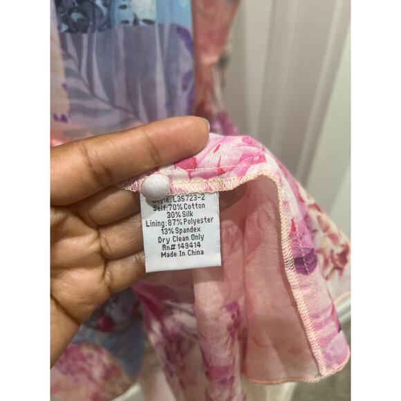 NWT Johnny Was Etta Floral Cotton-Silk Mini Dress Sz L - Picture 10 of 14